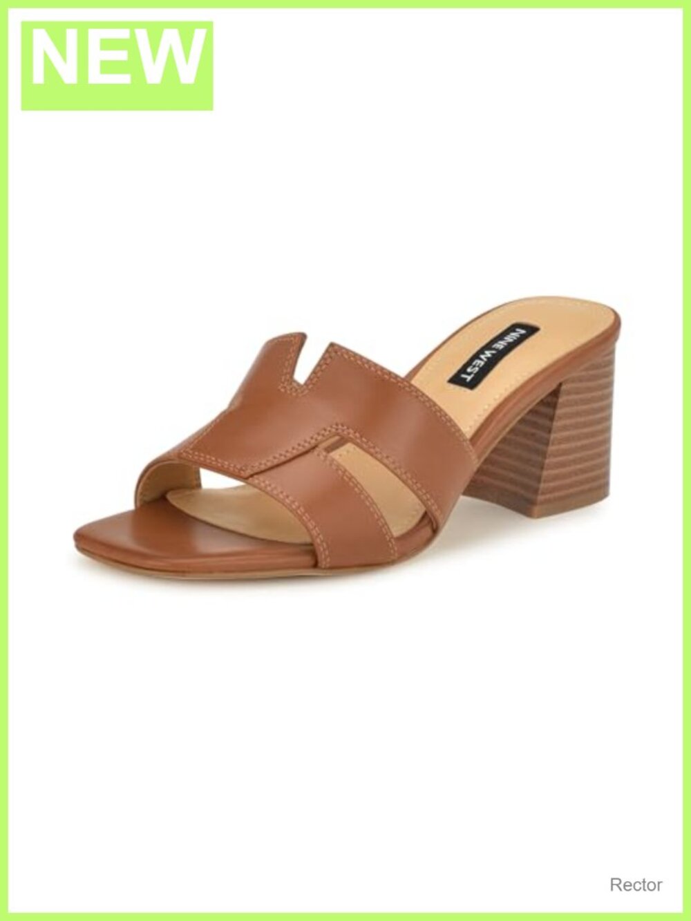 Nine West Women's Heeled Sandals - Open Square Toe Kitten Block Heel - Party